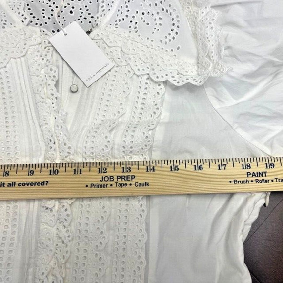 Ulla Johnson Aster Long Sleeve Tiered Ruffle Mini Dress White Size 12 NEW $575 - Picture 7 of 10